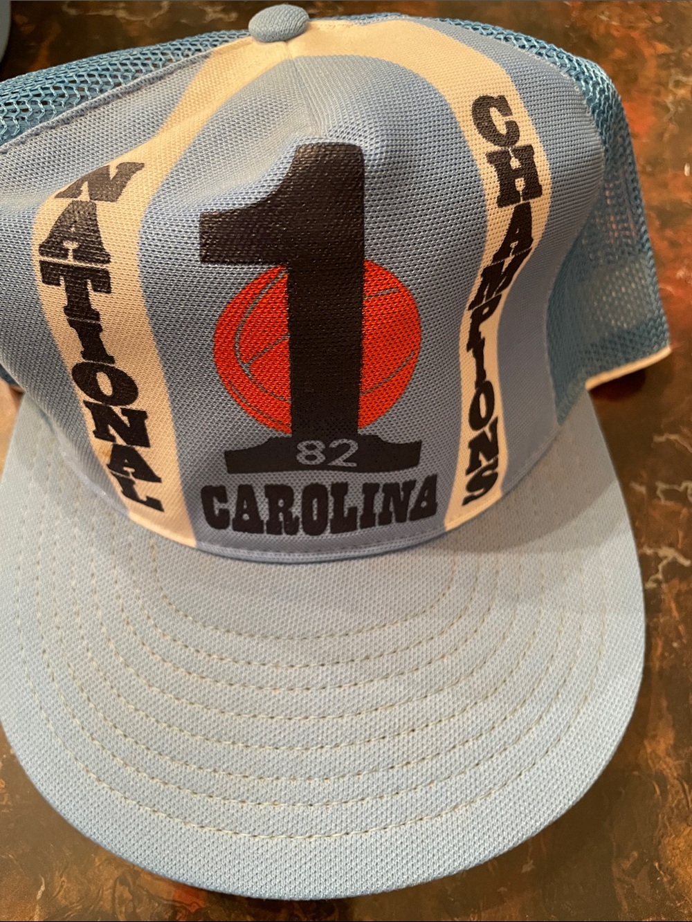 Vintage UNC Tar Heels Blue Carolina #1 National Champions Basketball Trucker Hat